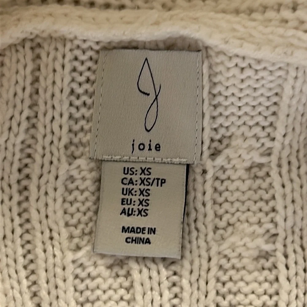 Joie size XS cable knit collared open front cardigan